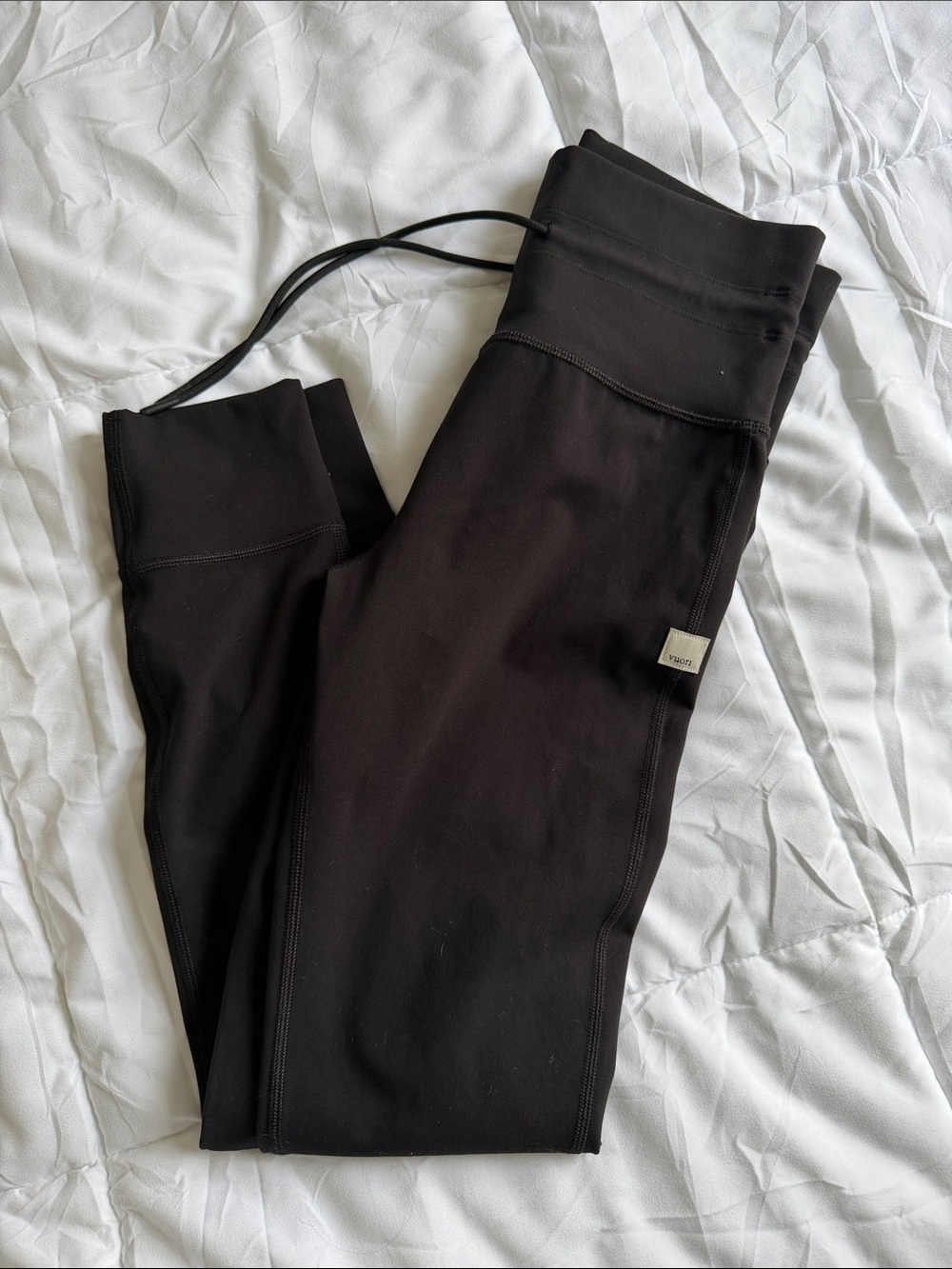 Vuori Black Drawstring Waist Leggings
